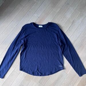 Allbirds Trino™ Merino Wool Blend, Womens Large long sleeve Shirt-Blue Soft Top